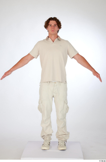 Lyle a-pose beige cargo pants beige polo t shirt beige…